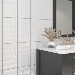 None Bumpy White Ceramic Wall Tile 250 X 400mm - 1sqm Pack -Homebase Shop 12806299 1134909414622652