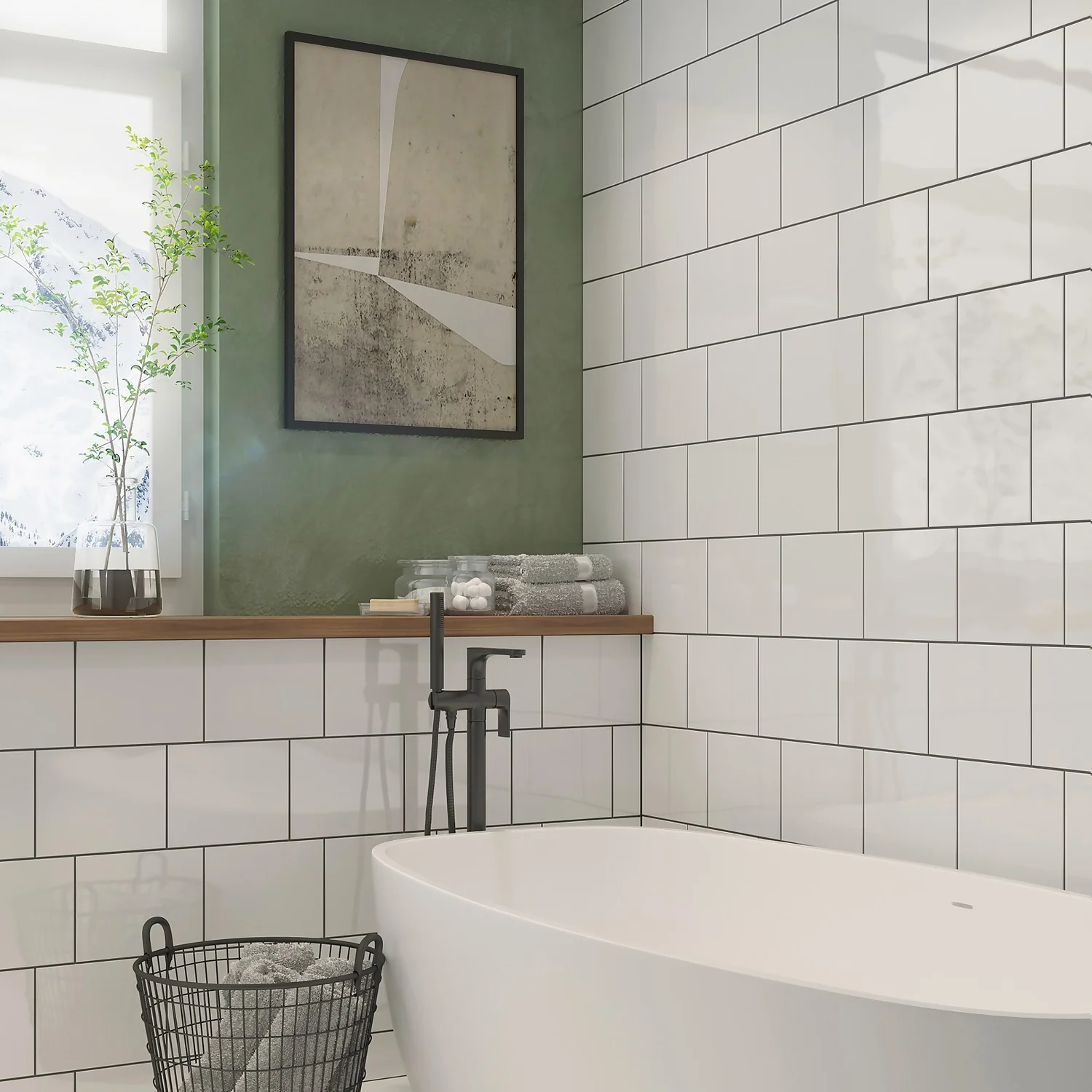 Plain White Ceramic Wall Tile 250 x 200mm - 1sqm Pack None Plain White Ceramic Wall Tile 250 X 200mm - 1sqm Pack -Homebase Shop 12807744 7734909414625079