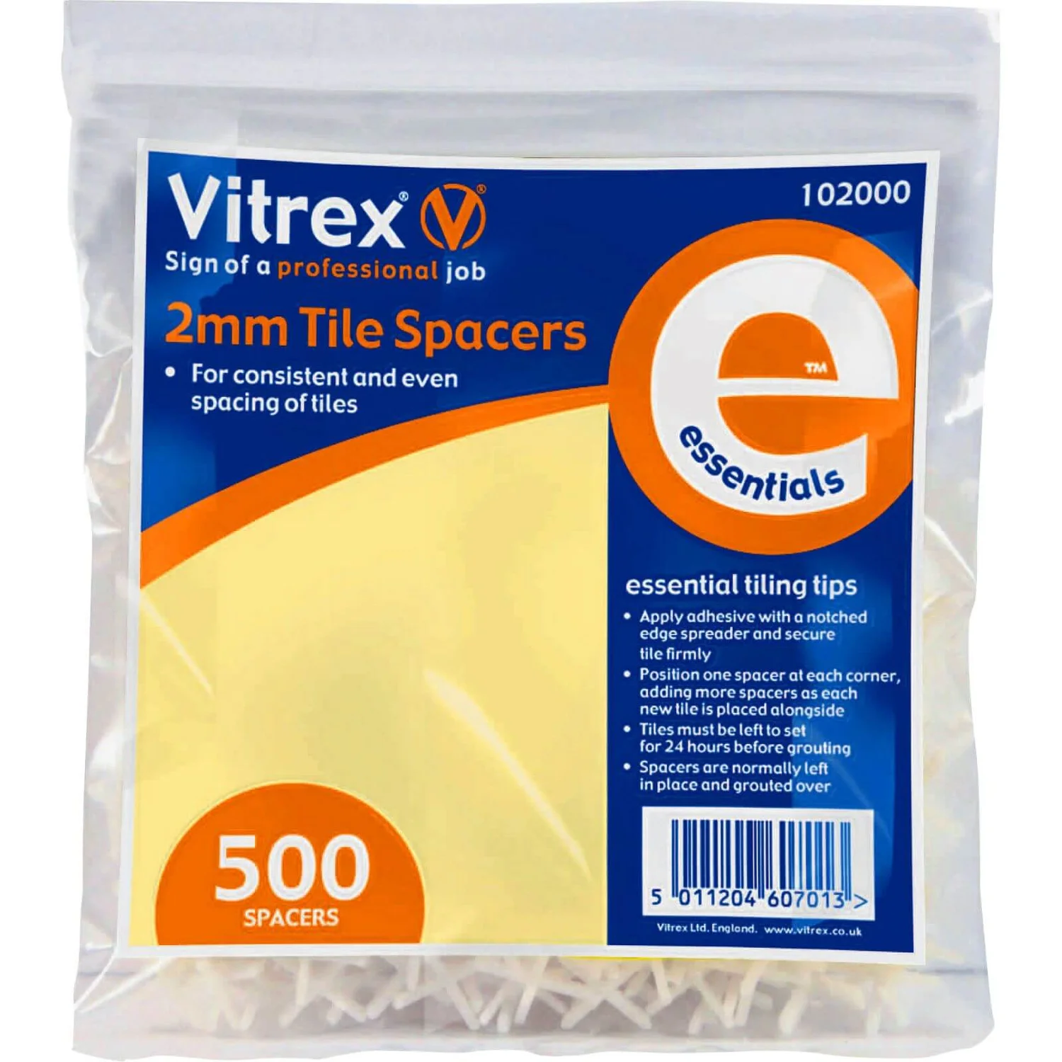 Vitrex Tile Spacers - 500 x 2mm Vitrex Tile Spacers - 500 X 2mm -Homebase Shop 12808040 5384831603684611