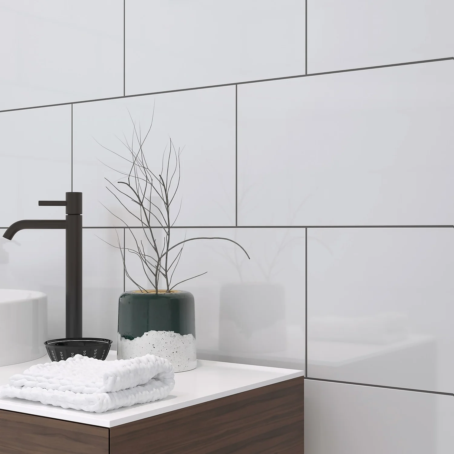 Plain White Ceramic Wall Tile 250 x 400mm None Plain White Ceramic Wall Tile 250 X 400mm -Homebase Shop 12813765 6094909116984063