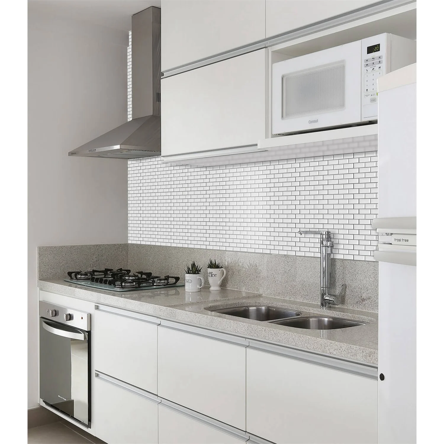 House of Mosaics White Mini Metro Mosaic Tile - 296 x 296mm House Of Mosaics White Mini Metro Mosaic Tile - 296 X 296mm -Homebase Shop 12829719 3854832129586969