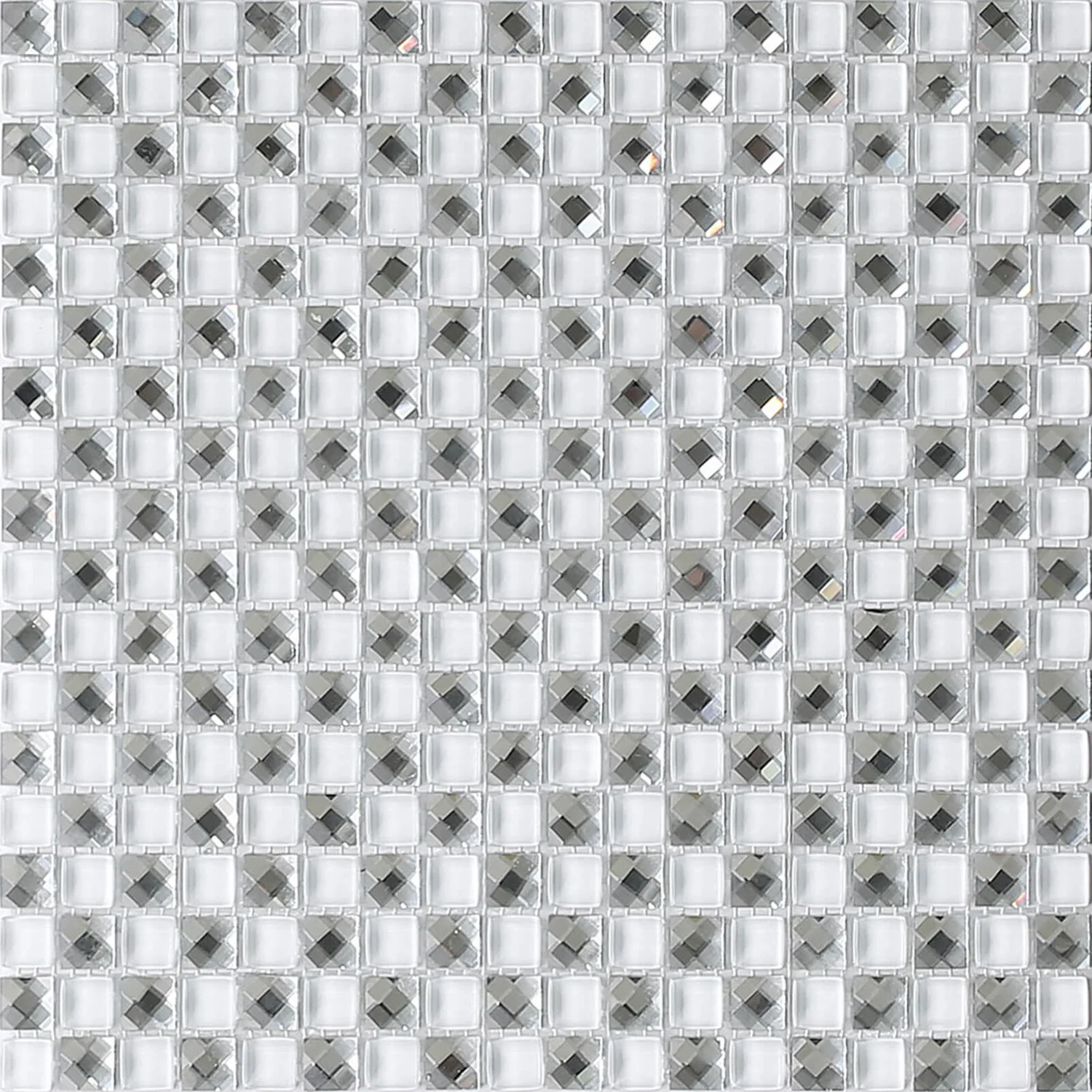 House of Mosaics White Jewel Mosaic Tile - 300 x 300mm House Of Mosaics White Jewel Mosaic Tile - 300 X 300mm -Homebase Shop 12829725 5864833200906259