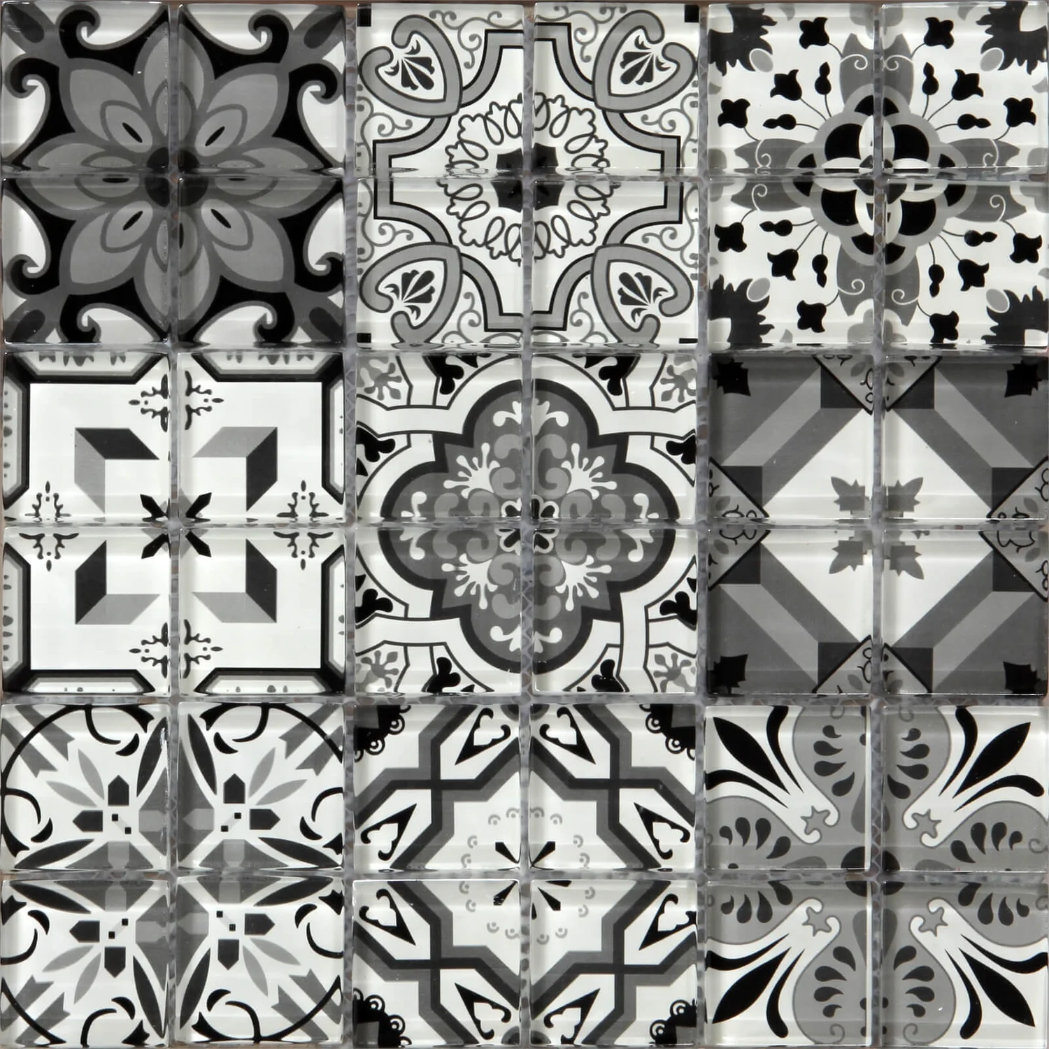House of Mosaics Geo Moroccan Black & White Mosaic Tile (Sample Only) - 150 x 110mm House Of Mosaics Geo Moroccan Black & White Mosaic Tile (Sample Only) - 150 X 110mm -Homebase Shop 12829743 1744831907764110