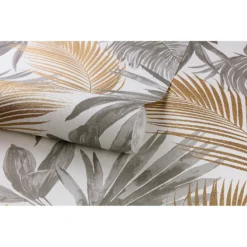 Grandeco Wild Palms Paste The Wall Wallpaper - Charcoal -Homebase Shop 12839846 2094875694032291