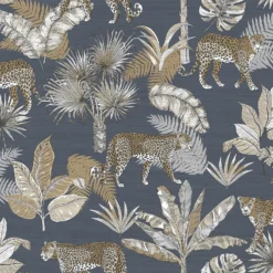 Grandeco Life Jungle Fever Leopard Charcoal Wallpaper