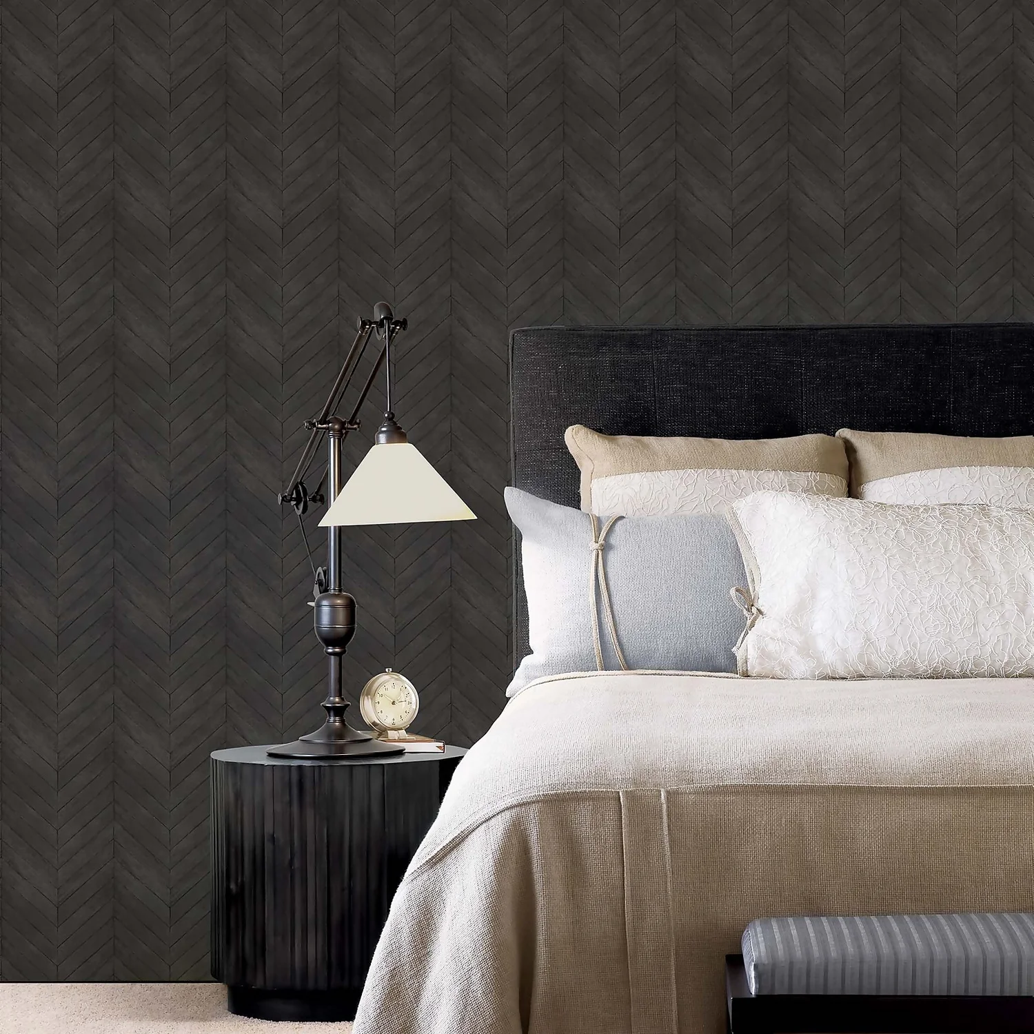Organic Textures Chevron Wood Black Wallpaper Organic Textures Chevron Wood Black Wallpaper -Homebase Shop 13120818 1034866370124430