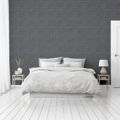 Artistick Washed Panel Charcoal Wallpaper -Homebase Shop 13135191 1824869997735647