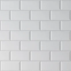 None Metro Matt White Bevelled Ceramic Wall Tile 100 X 200mm 2 None Metro Matt White Bevelled Ceramic Wall Tile 100 X 200mm -Homebase Shop 13207705 7074909363901409