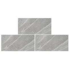 Sandwaves Gloss Light Grey Porcelain Wall & Floor Tile 300 X 600mm - 0.9sqm Pack -Homebase Shop 13220571 1904916351304765