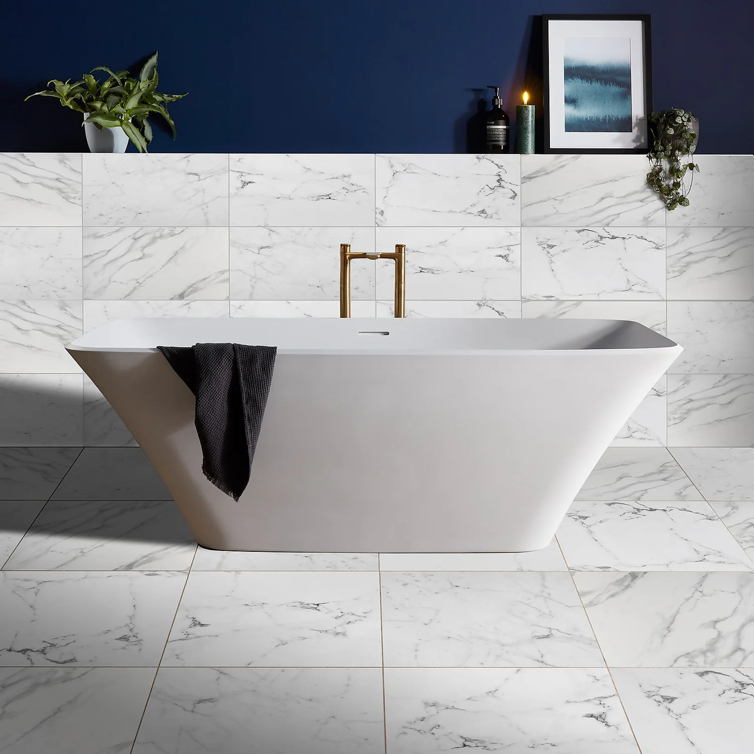 Calacatta Matt Marble Effect Porcelain Wall & Floor Tile 600 x 600mm - 1.08sqm Pack Calacatta Matt Marble Effect Porcelain Wall & Floor Tile 600 X 600mm - 1.08sqm Pack -Homebase Shop 13220578 9984909608264702