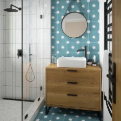 Country Living Starry Skies Peacock Teal Porcelain Wall & Floor Tile - 200 X 200mm - 0.52sqm Pack -Homebase Shop 13220582 1344909608317976