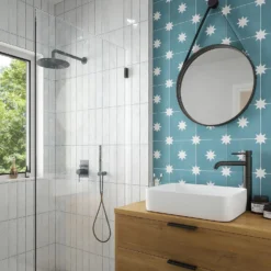 Country Living Starry Skies Peacock Teal Porcelain Wall & Floor Tile - 200 X 200mm - 0.52sqm Pack -Homebase Shop 13220582 1554909608383346