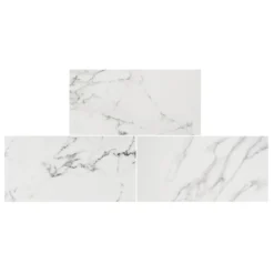 Calacatta Matt Marble Effect Porcelain Wall & Floor Tile 300 X 600mm - 1.08sqm Pack -Homebase Shop 13220584 1384916610108723