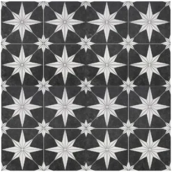 Country Living Starry Skies Black North Star Porcelain Floor & Wall Tile 1.42sqm Pack - 450x450mm 2 Country Living Starry Skies Black North Star Porcelain Floor & Wall Tile 1.42sqm Pack - 450x450mm -Homebase Shop 13220589 1014915122464244