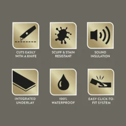 Kraus Herringbone Luxury Vinyl Floor Tile Sample - Owsten Grey -Homebase Shop 13733828 1414957094527905