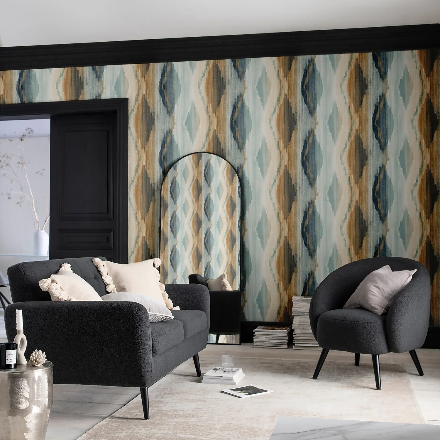 Next Abstract Ikat Orange Wallpaper Next Abstract Ikat Orange Wallpaper -Homebase Shop 13827412 1184969248408825