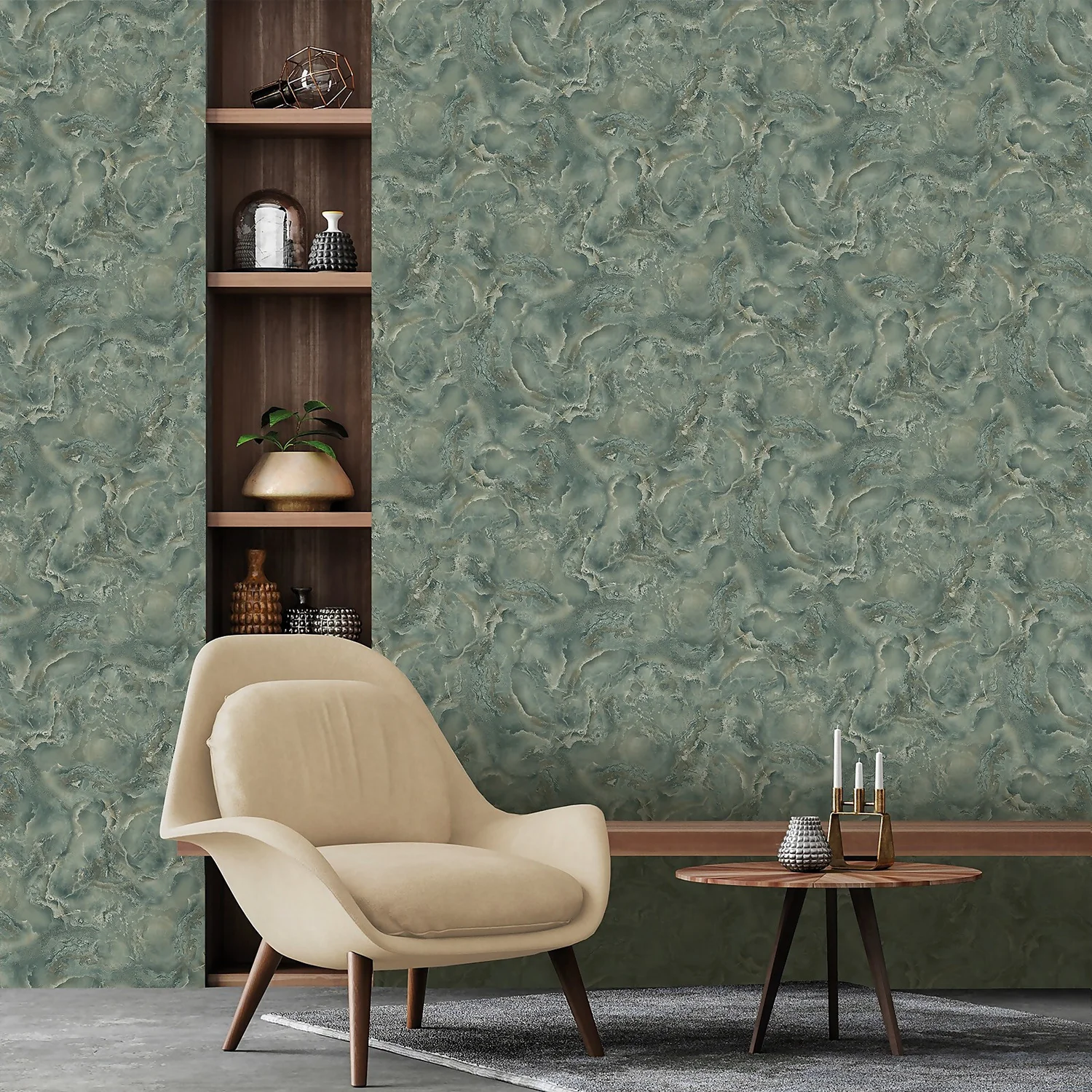 Belgravia Décor Marble Textured Green Wallpaper Belgravia Décor Marble Textured Green Wallpaper -Homebase Shop 13909705 2014981690750098