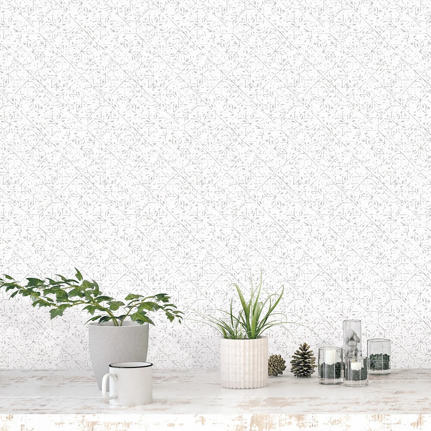 Galerie Geo Tile Grey Large Wallpaper Sample Galerie Geo Tile Grey Large Wallpaper Sample -Homebase Shop 13910629 1534994886349539