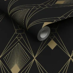 Next Deco Geometric Black Wallpaper -Homebase Shop 13956084 7244998026231766