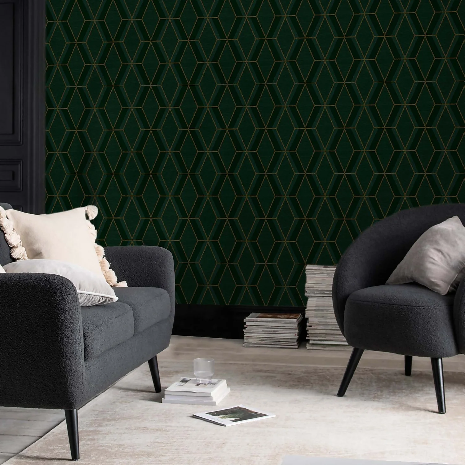 Next Optical Triangle Green Wallpaper Next Optical Triangle Green Wallpaper -Homebase Shop 13960887 5414998027464790