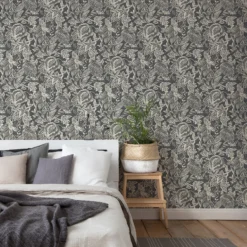 Grandeco Mae Grey Textured Matt Wallpaper -Homebase Shop 13980231 2084998777346197