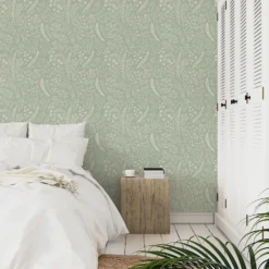 Grandeco Astrid Trail Green Textured Matt Wallpaper -Homebase Shop 13980241 1064998777706362