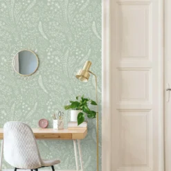 Grandeco Astrid Trail Green Textured Matt Wallpaper -Homebase Shop 13980241 2274998777630069