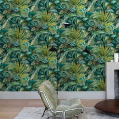 Grandeco Tropical Vista Green Textured Matt Wallpaper -Homebase Shop 13980246 4754998777398448