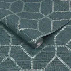 Boutique Asscher Geo Teal Wallpaper -Homebase Shop 13991824 1955003723748489