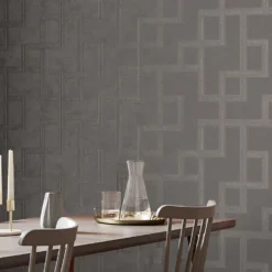 Boutique Gilded Greek Key Quartz Wallpaper -Homebase Shop 13991833 7215003723872827