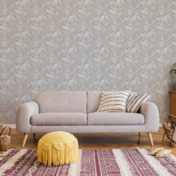 Fresco Artisan Leaf Grey Wallpaper -Homebase Shop 13991879 5245003723099943