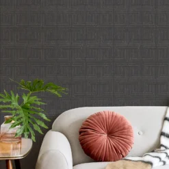 Superfresco Colours Illusion Charcoal Wallpaper -Homebase Shop 13991880 1735003726455749